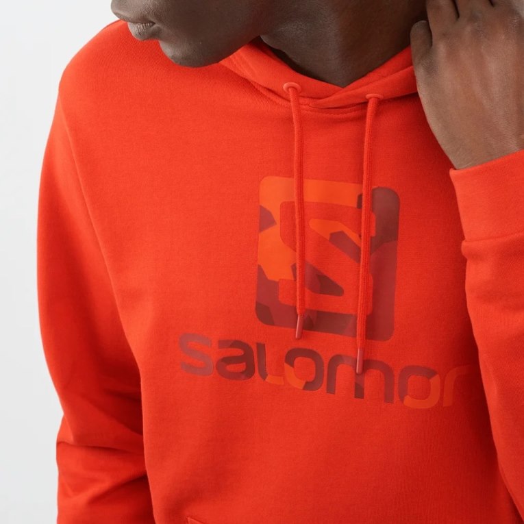 Red Salomon Outlife Logo Summer Men's Hoodie | PH 87905K